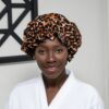 22 Momme Mulberry Silk Bonnet Double Layer Leopard 22 Momme Mulberry Silk Bonnet Double Layer Leopard