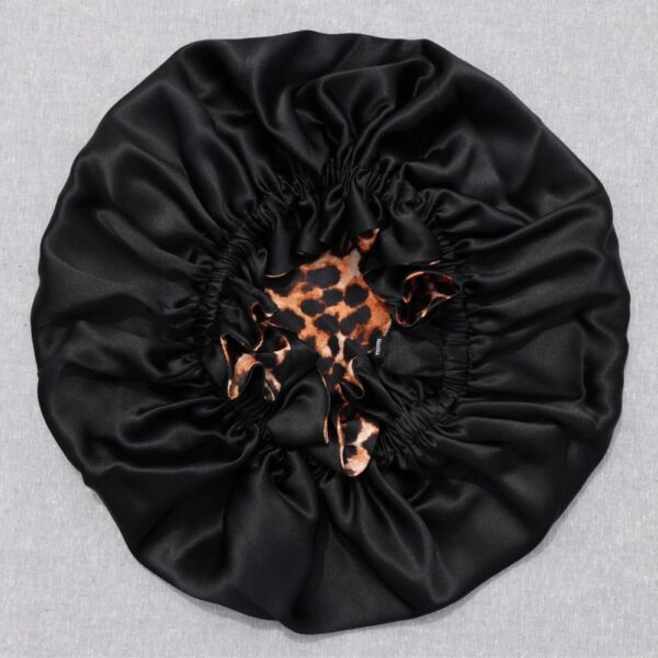 22 Momme Mulberry Silk Bonnet Double Layer Leopard 22 Momme Mulberry Silk Bonnet Double Layer Leopard