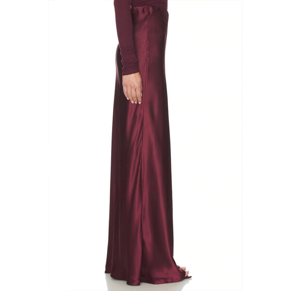 22 Momme Mulberry Silk Skirt Maxi Wine
