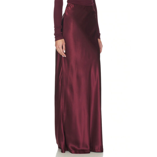22 Momme Mulberry Silk Skirt Maxi Wine
