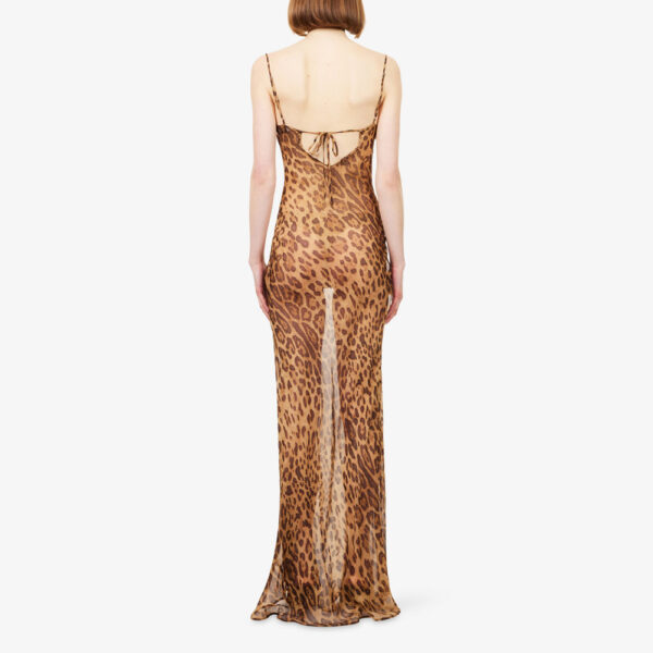 Mulberry Seidenkleid Maxi Leopard