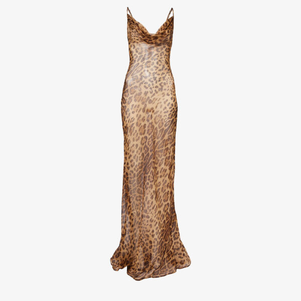 Abito in seta Mulberry Maxi Leopard