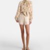 Silk Blouse Bow Collar Floral Silk Blouse Bow Collar Floral