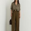 Шелковая блузка Button Down Sage