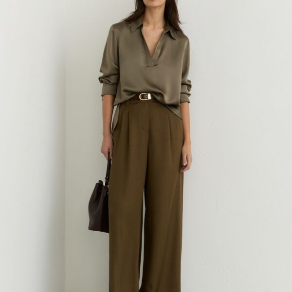 Шелковая блузка Button Down Sage