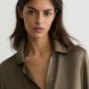 Шелковая блузка Button Down Sage