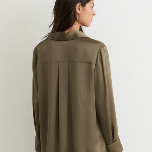 Шелковая блузка Button Down Sage