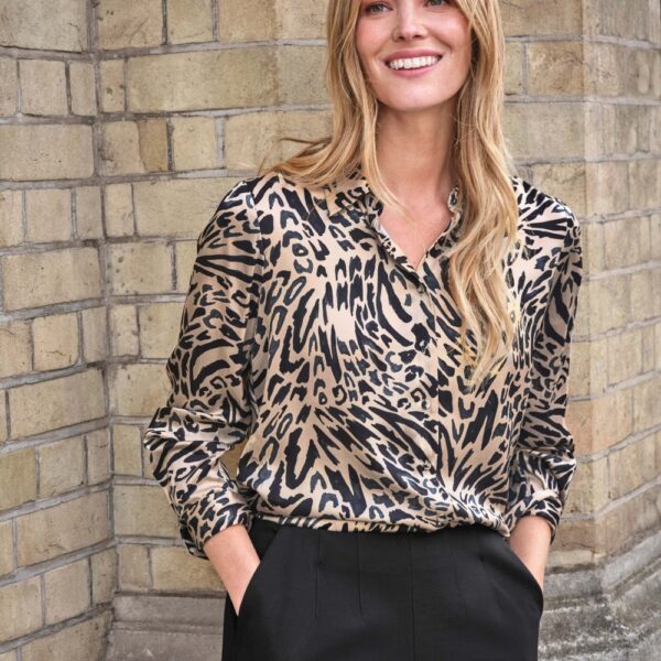 Silk Blouse Pleated Floral