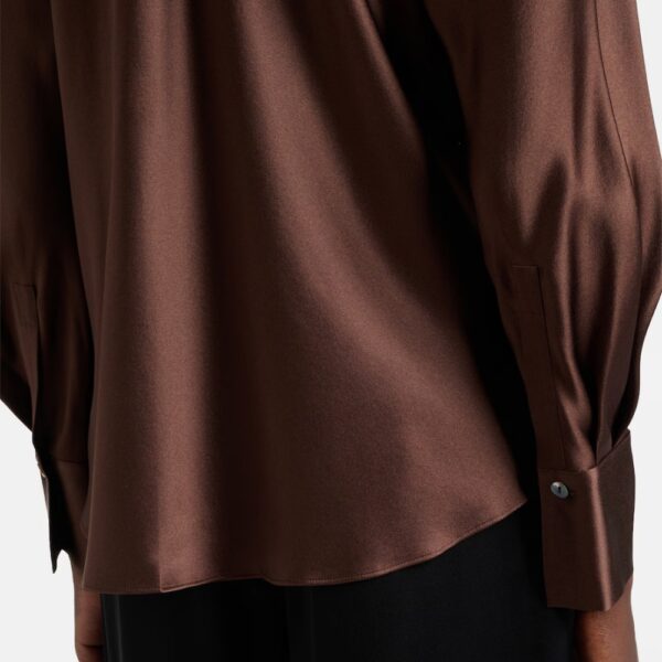 Blusa de seda Relaxed Fit Café