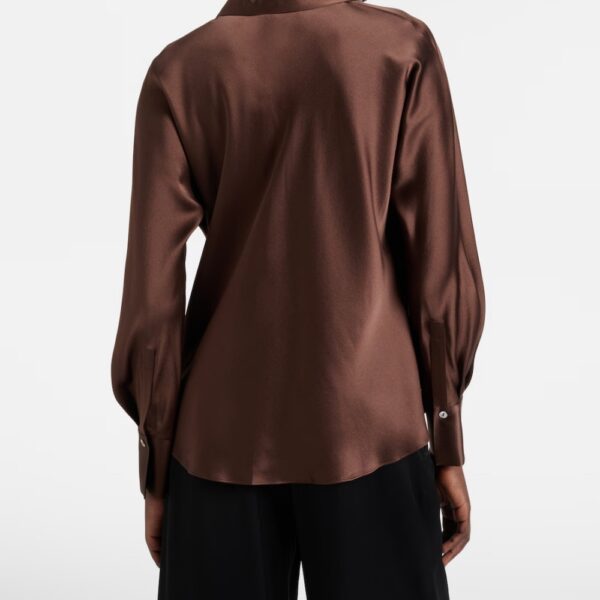 Blusa de seda Relaxed Fit Café