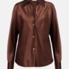Blusa de seda Relaxed Fit Café