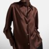 Blusa de seda Relaxed Fit Café