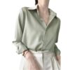 Blusa de seda Sage de corte justo Blusa de seda Sage de corte justo