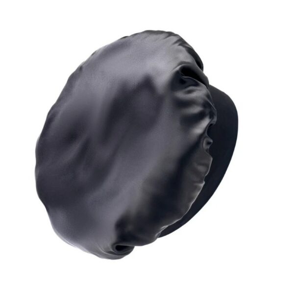 Bonnet in seta a fascia larga nero