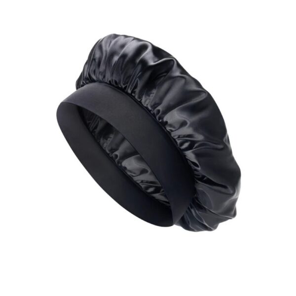 Silk Bonnet Wide Band Black