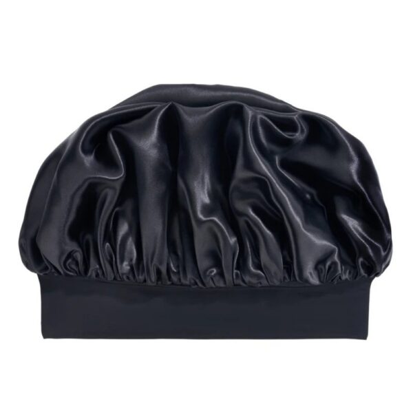 Bonnet in seta a fascia larga nero