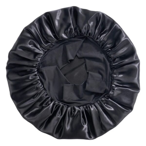 Bonnet in seta a fascia larga nero