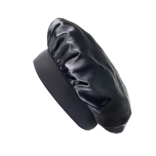 Bonnet in seta a fascia larga nero