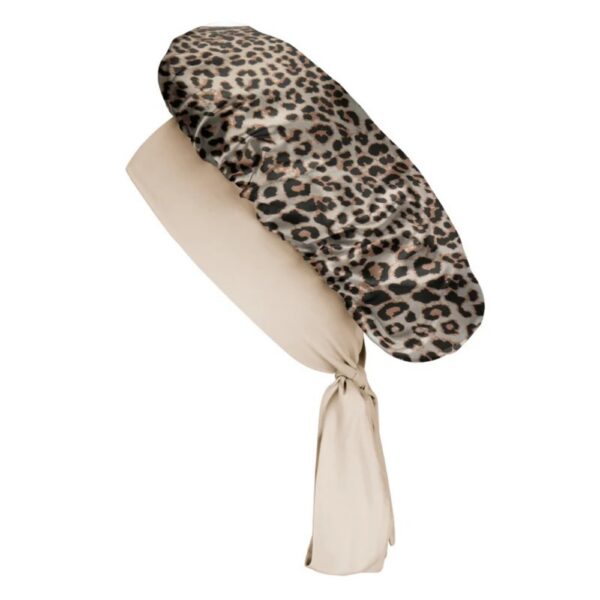 Silk Bonnet Wide Band Leopard