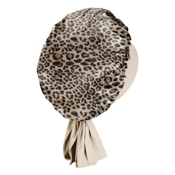 Silk Bonnet Wide Band Leopard Silk Bonnet Wide Band Leopard