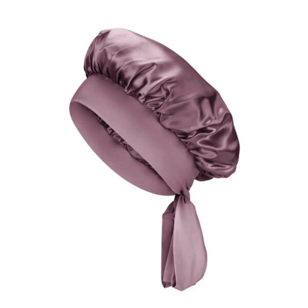 25 Momme Charmeuse Mulberry Silk Bonnet Wide Band Rose