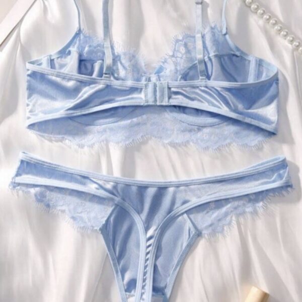 Conjunto Sujetador Braga Encaje Azul Cielo Conjunto Sujetador Braga Encaje Azul Cielo