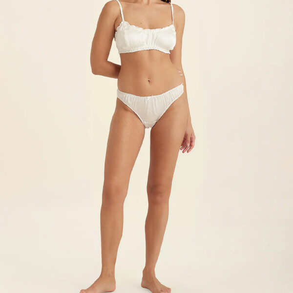 Seiden-Bralette-Set French Cut Elfenbein