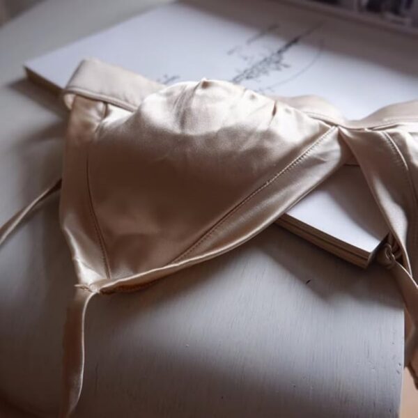 Silk Bralette Set French Cut Pearl