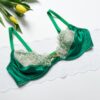 Seiden-Bralette Set Spitzenbesatz Smaragd Seiden-Bralette Set Spitzenbesatz Smaragd