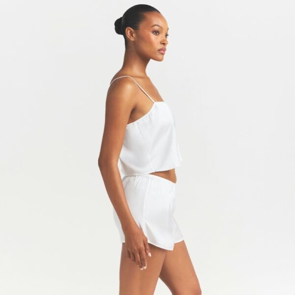 Silk Cami Shorts Set Bias Cut Ivory