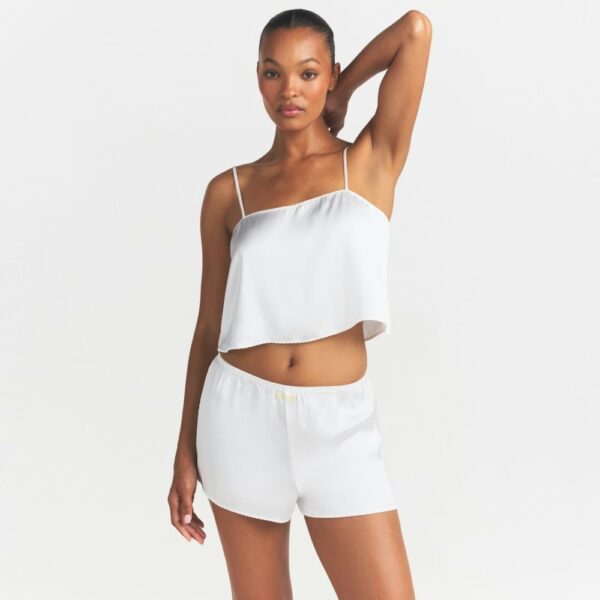 Conjunto Cami Shorts Seda Corte Bies Marfil Conjunto Cami Shorts Seda Corte Bies Marfil