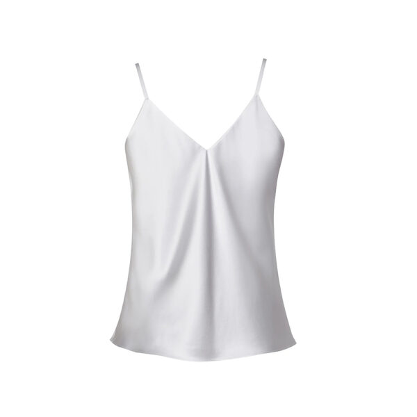 Silk Cami Tank Adjustable Strap Silver
