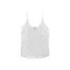 Silk Cami Tank Rib Trim Pearl Silk Cami Tank Rib Trim Pearl
