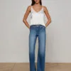 Silk Cami Tank Rib Trim Pearl Silk Cami Tank Rib Trim Pearl