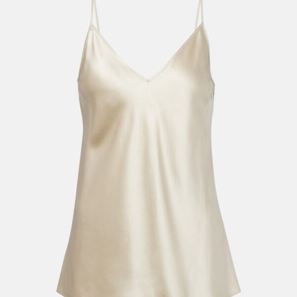 Silk Cami Tank V Neck Champagne