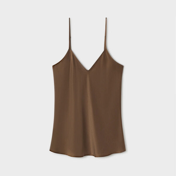 Silk Cami Top Bias Cut Coffee