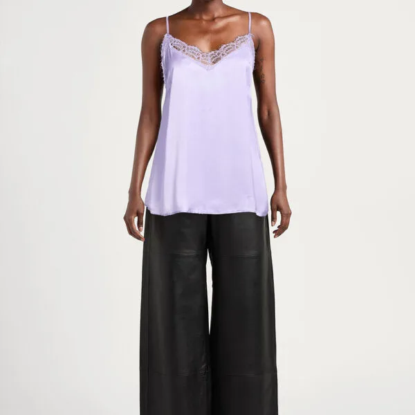 Cami Top Seda Encaje Lila Cami Top Seda Encaje Lila