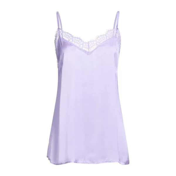 Cami Top Seda Encaje Lila Cami Top Seda Encaje Lila