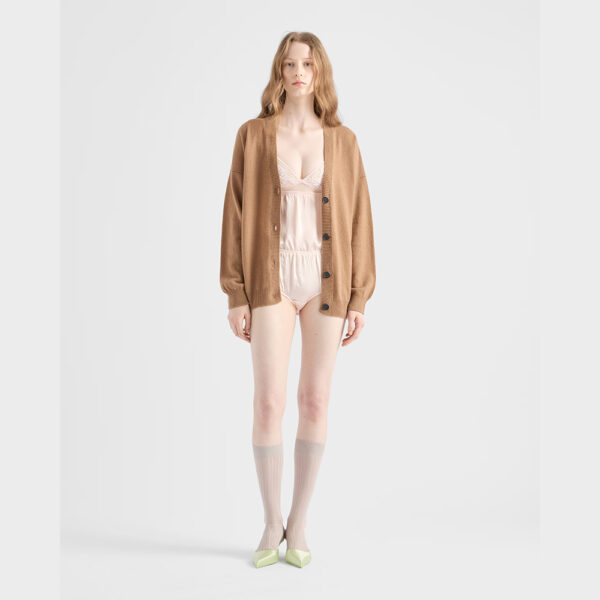 Шелковый топ Cami с ребристой отделкой Rose Шелковый топ Cami с ребристой отделкой Rose