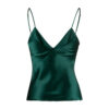 Silk Cami Top V Neck Emerald