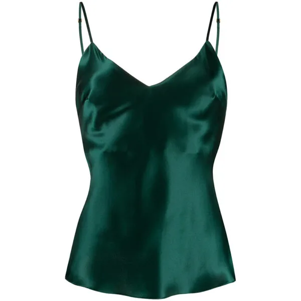 Silk Cami Top V Neck Emerald Silk Cami Top V Neck Emerald