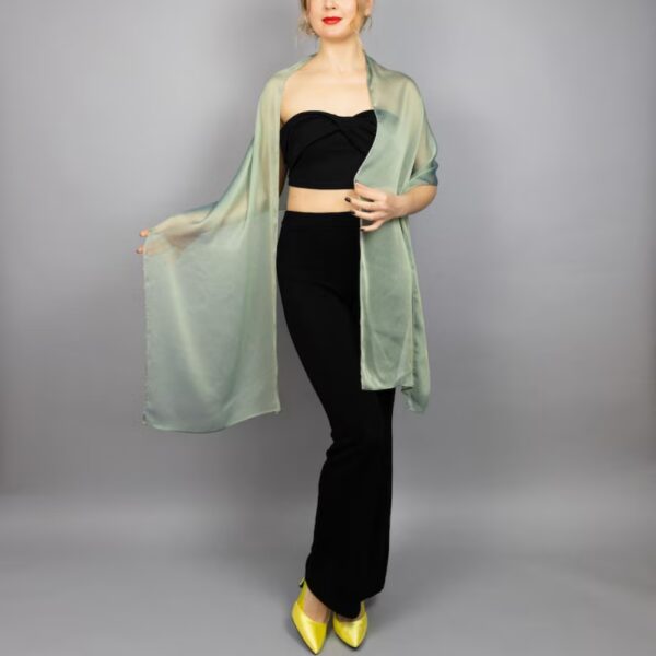 Silk Cover Up Lightweight Sage Silk Cover Up Lightweight Sage