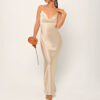 Silk Dress Backless Champagne Silk Dress Backless Champagne