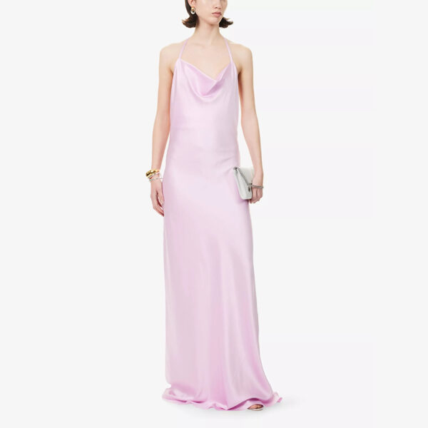 Seidenkleid Rückenfrei Flieder Seidenkleid Rückenfrei Flieder