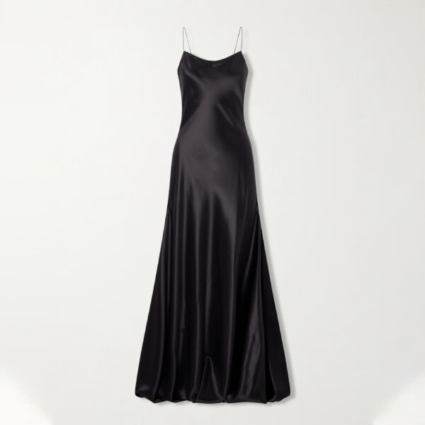 Silk Dress Bias Cut Black