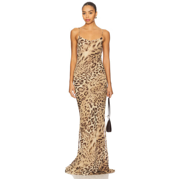 Seidenkleid Bias Cut Leopard