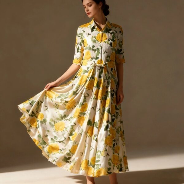 Silk Dress Cowl Neck Floral Silk Dress Cowl Neck Floral