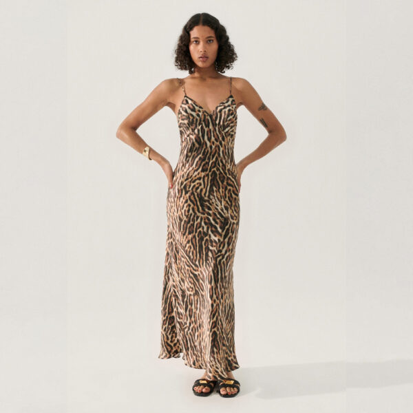 Silk Dress Maxi Leopard