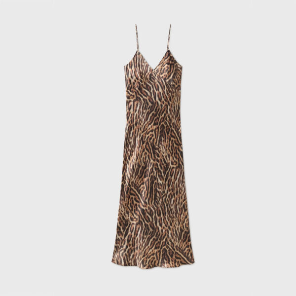 Silk Dress Maxi Leopard