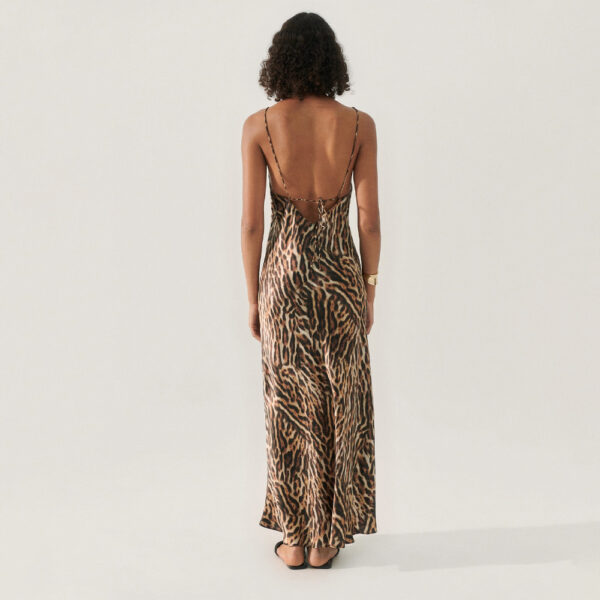 Silk Dress Maxi Leopard
